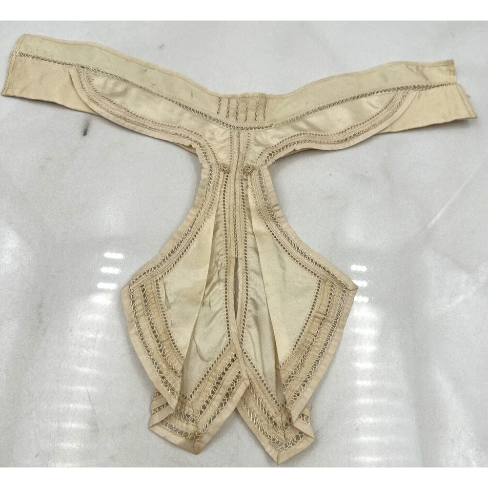 VTG SIBLEY LINDSAY & CURR CO Beige Silk Lace Collar Ascot Victorian